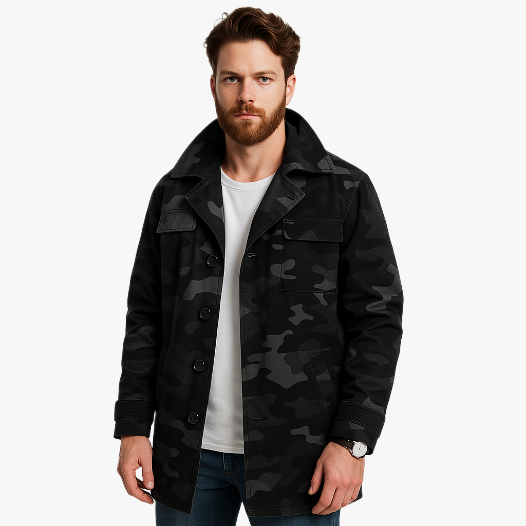 Militärische Camouflage Trenchcoat für Männer