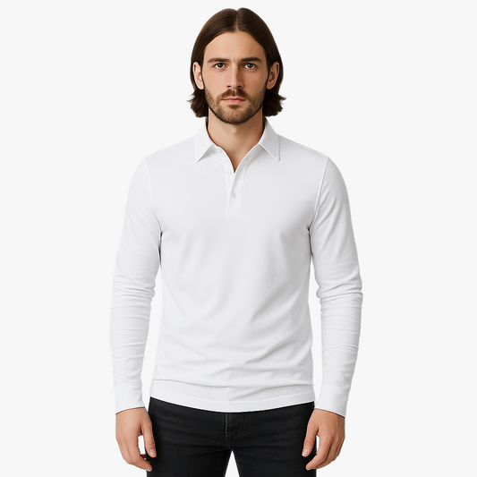 Schickes Polohemd für Herren mit langen Ärmeln